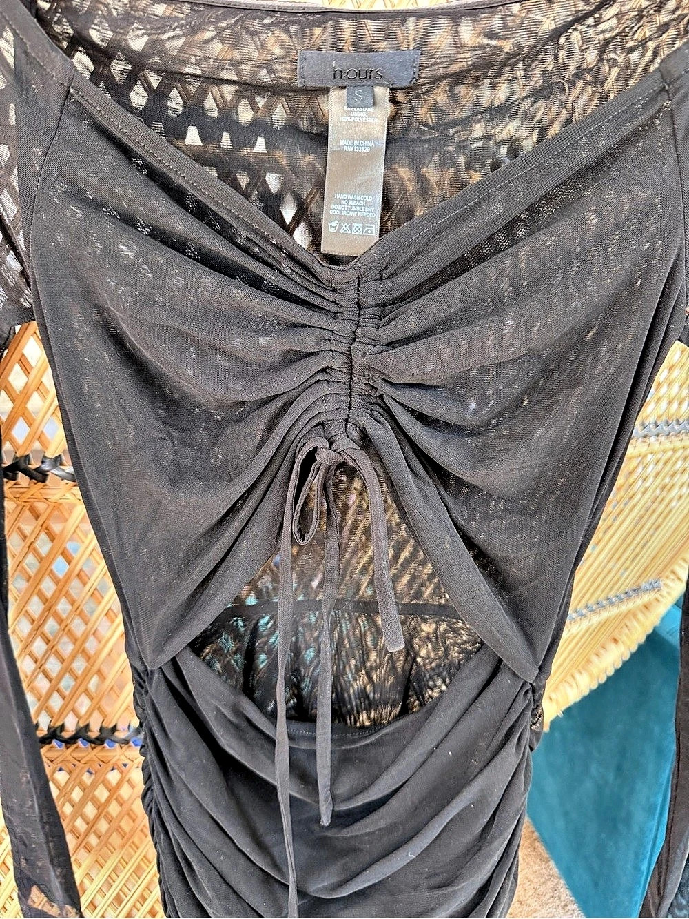 h:ours Ruched Mesh Mini Dress - Picture 7 of 8